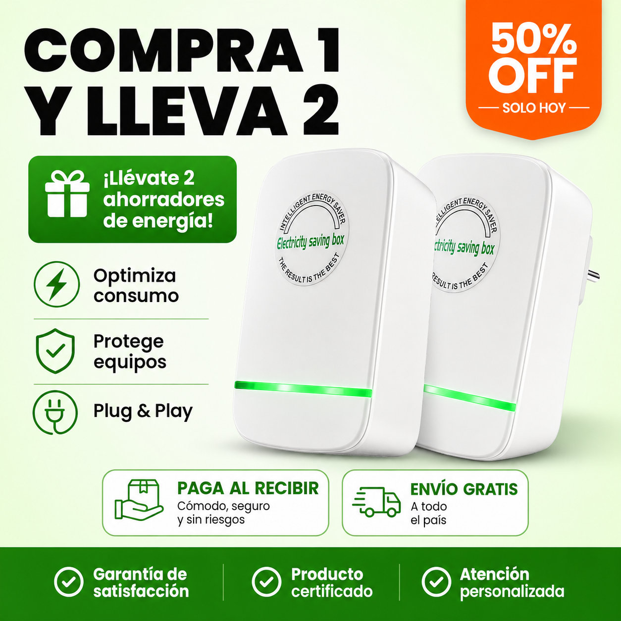 PROMO 2x1 🔥 Ahorrador de Energía Inteligente EnergyGuard