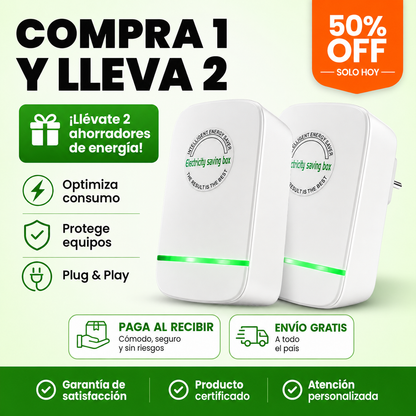 PROMO 2x1 🔥 Ahorrador de Energía Inteligente EnergyGuard