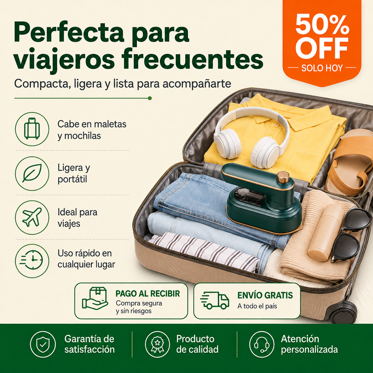 PROMO 🔥 Plancha de Ropa Portátil a Vapor