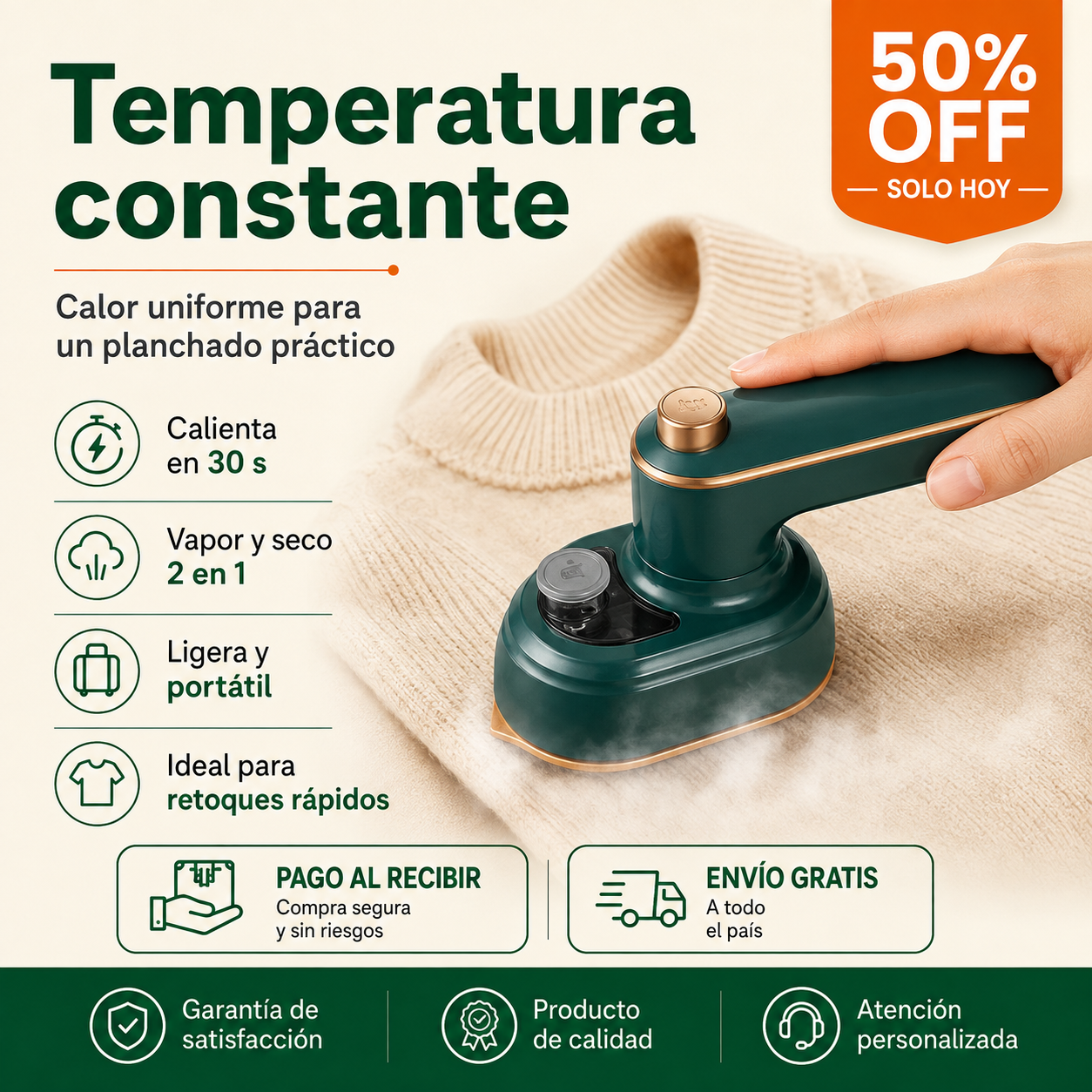 PROMO 🔥 Plancha de Ropa Portátil a Vapor
