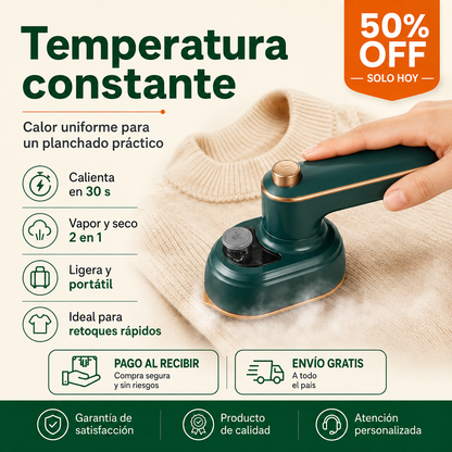 PROMO 🔥 Plancha de Ropa Portátil a Vapor