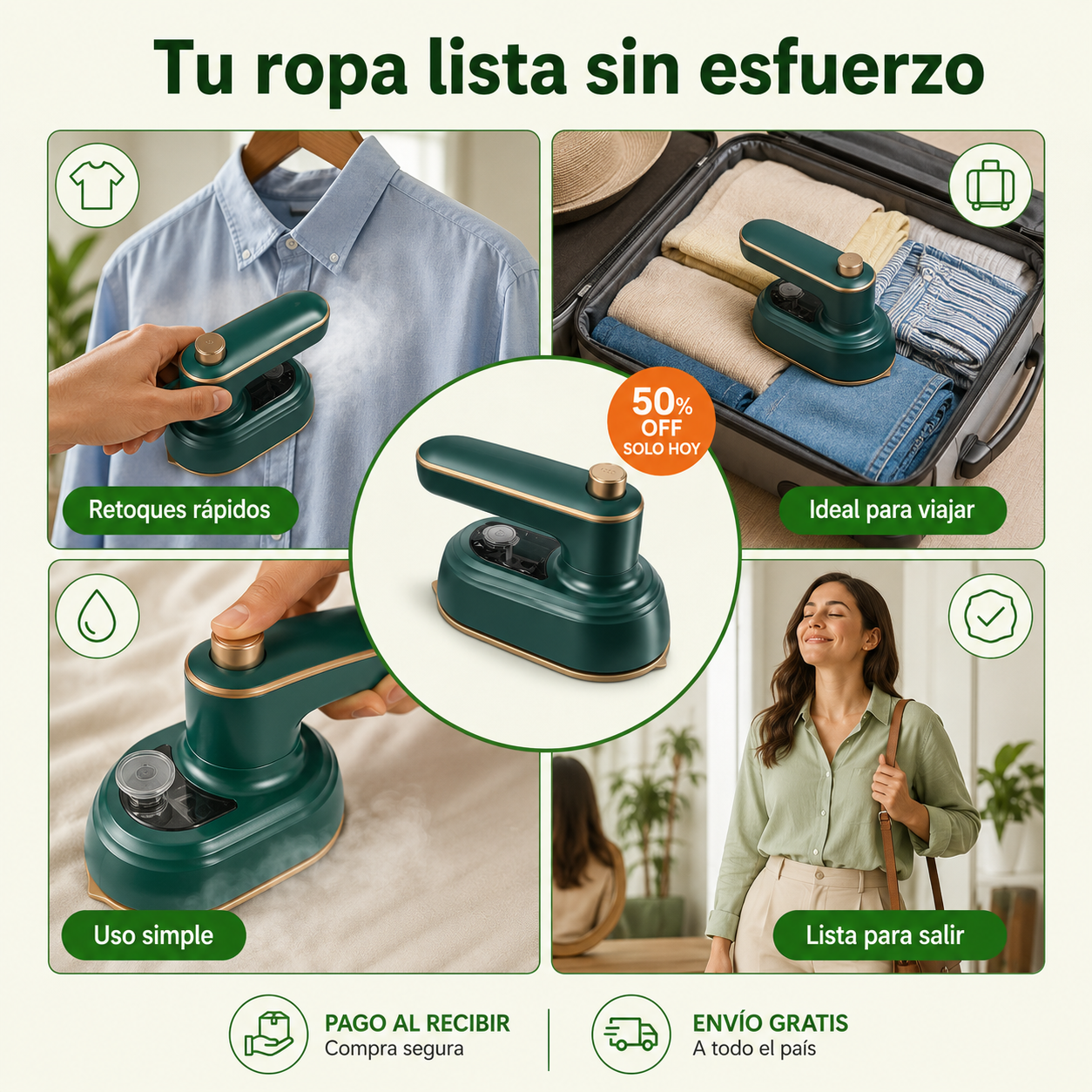 PROMO 🔥 Plancha de Ropa Portátil a Vapor