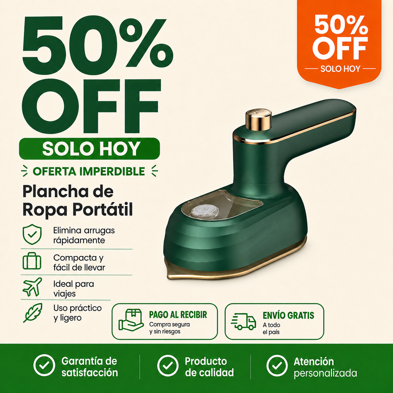 PROMO 🔥 Plancha de Ropa Portátil a Vapor