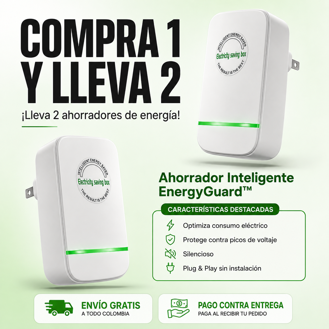 PROMO 2x1 🔥 Ahorrador de Energía Inteligente EnergyGuard